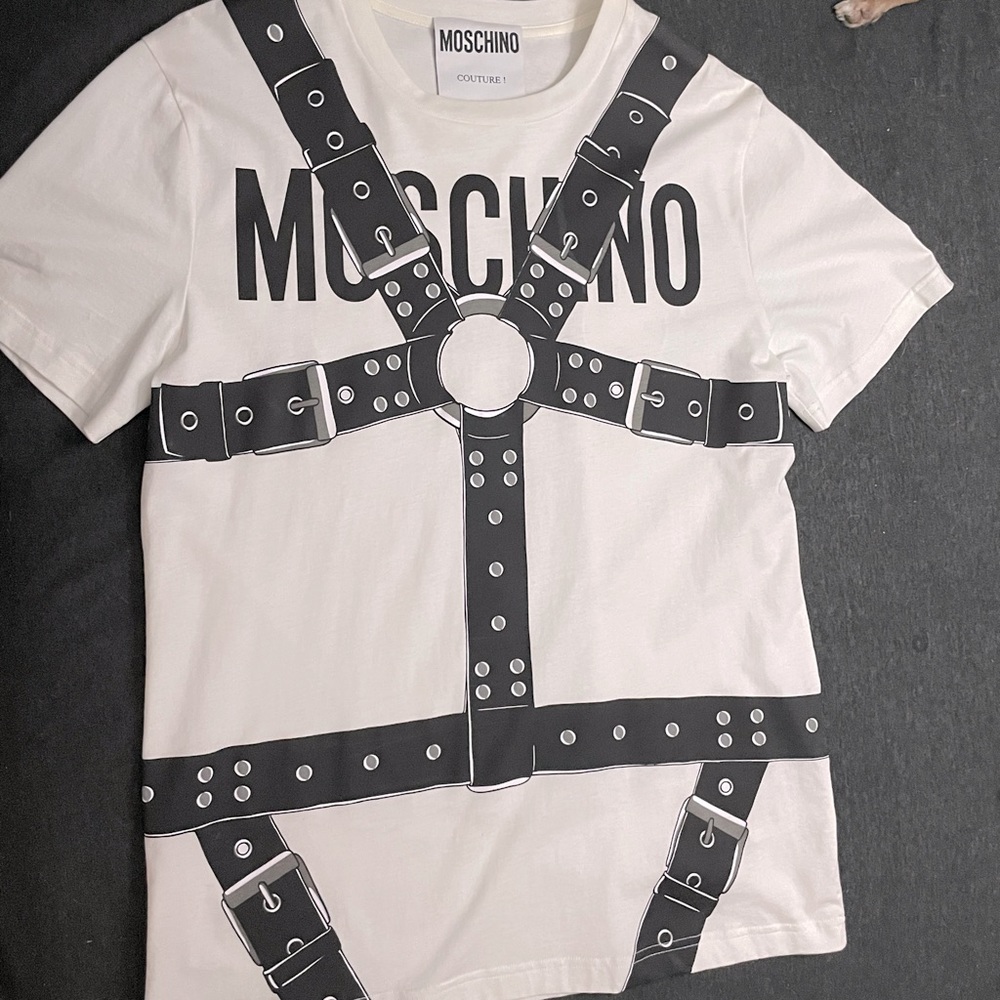 Moschino harness print shirt mens 38 medium